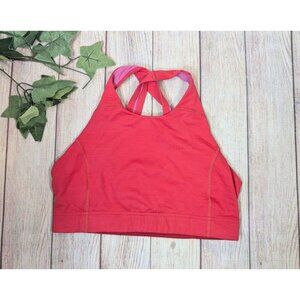 OUTDOOR VOICES Women's Sports Bra Athletic Cross Back Red Pink Size Small